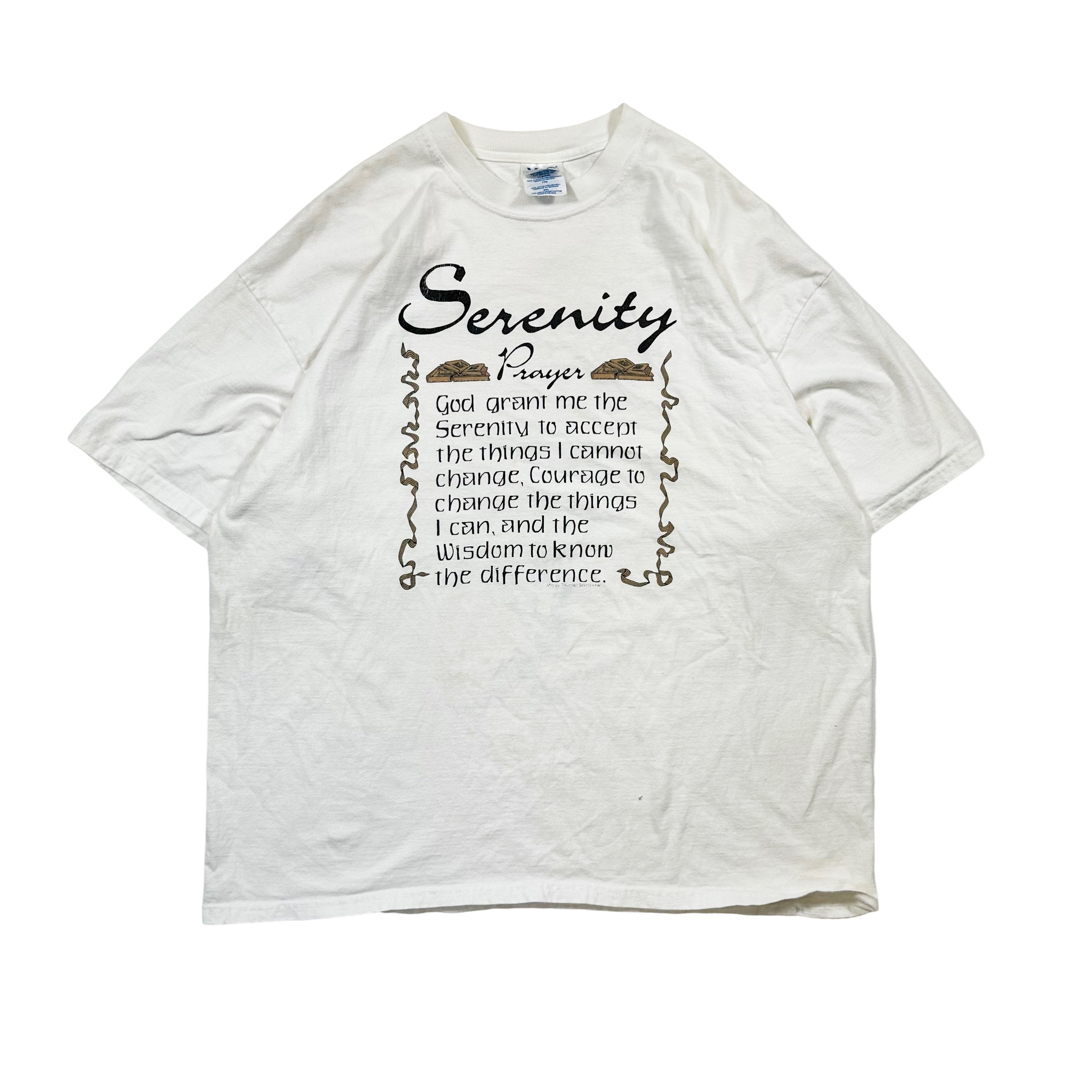 Vintage 90s Serenity Prayer Big Print Religious T Shirt - Double Extra Large