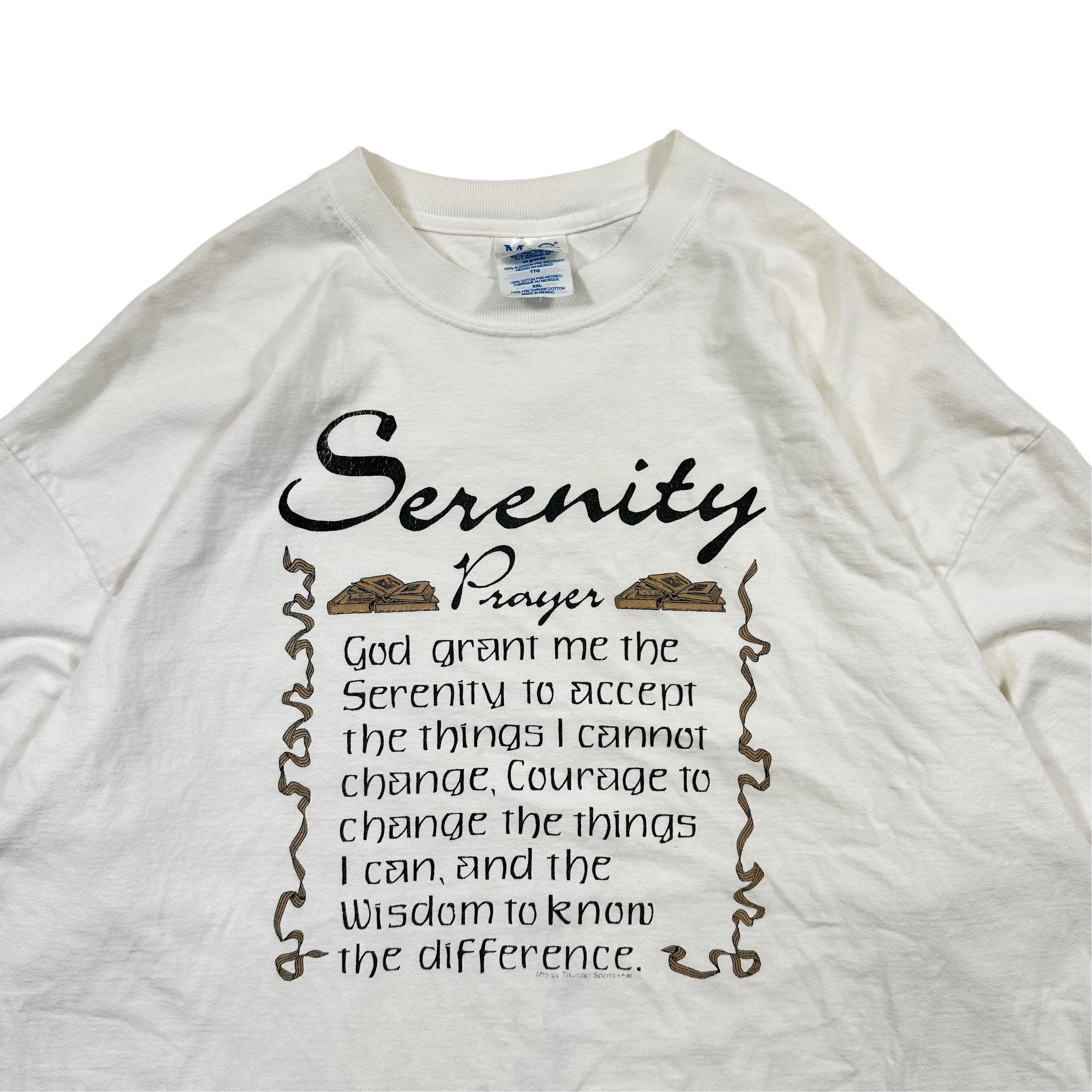 Vintage 90s Serenity Prayer Big Print Religious T Shirt - Double Extra Large