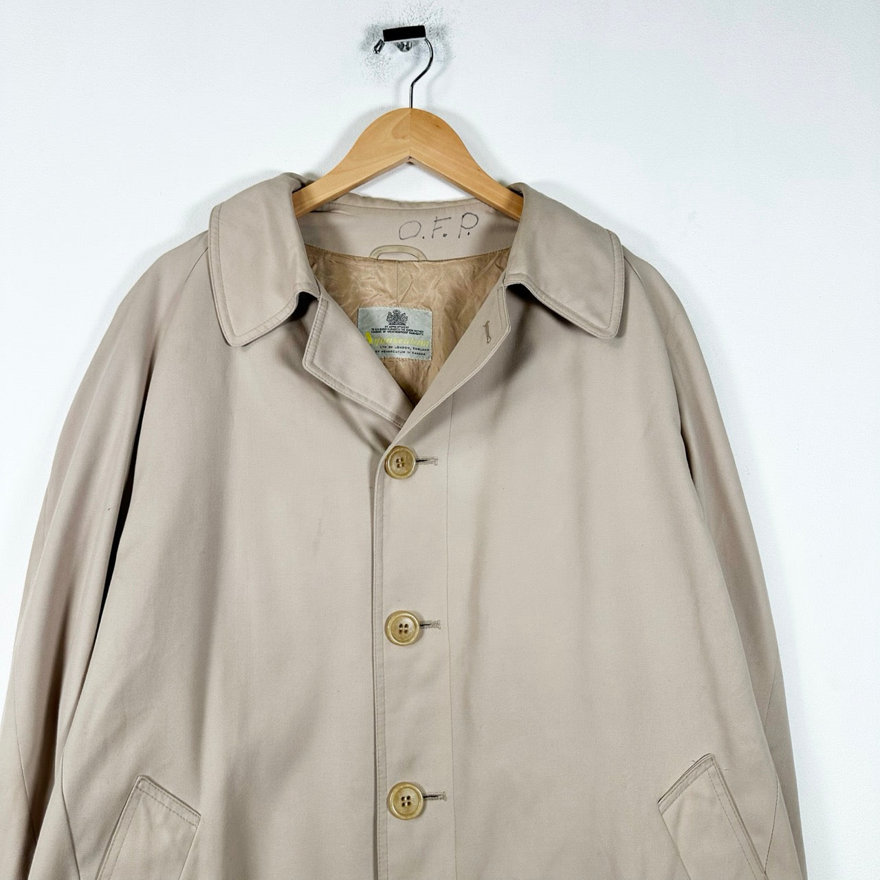 Vintage 90s Rare Aquascutum Made in Canada Long Trench Coat