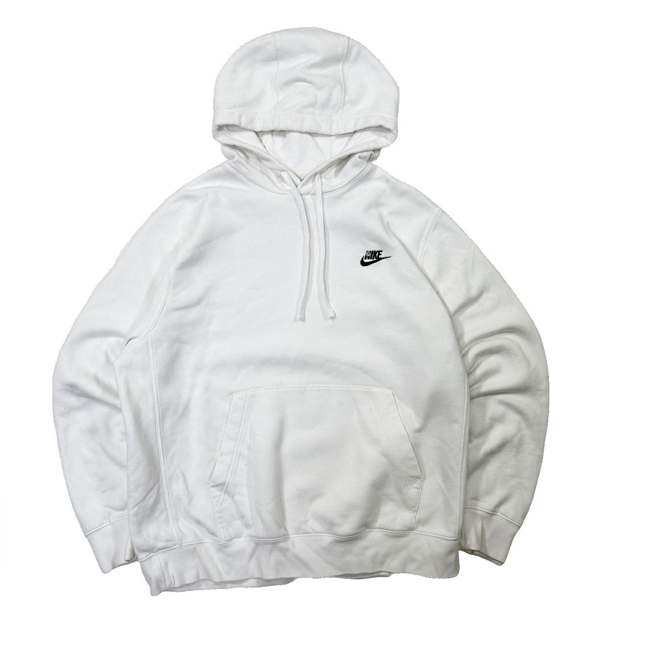 Authentic Nike White Swoosh Hoodie - Large