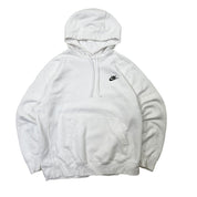 Authentic Nike White Swoosh Hoodie - Large