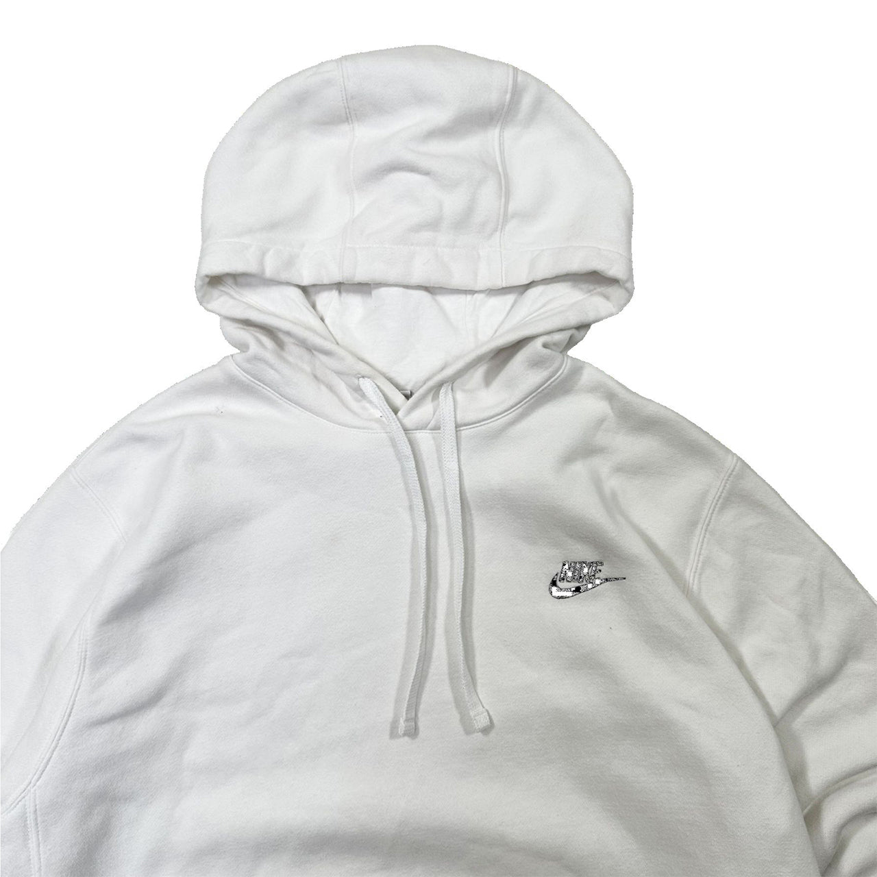 Authentic Nike White Swoosh Hoodie - Large