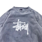 Authentic Stussy Spellout Heavy Grey Sweater - Medium