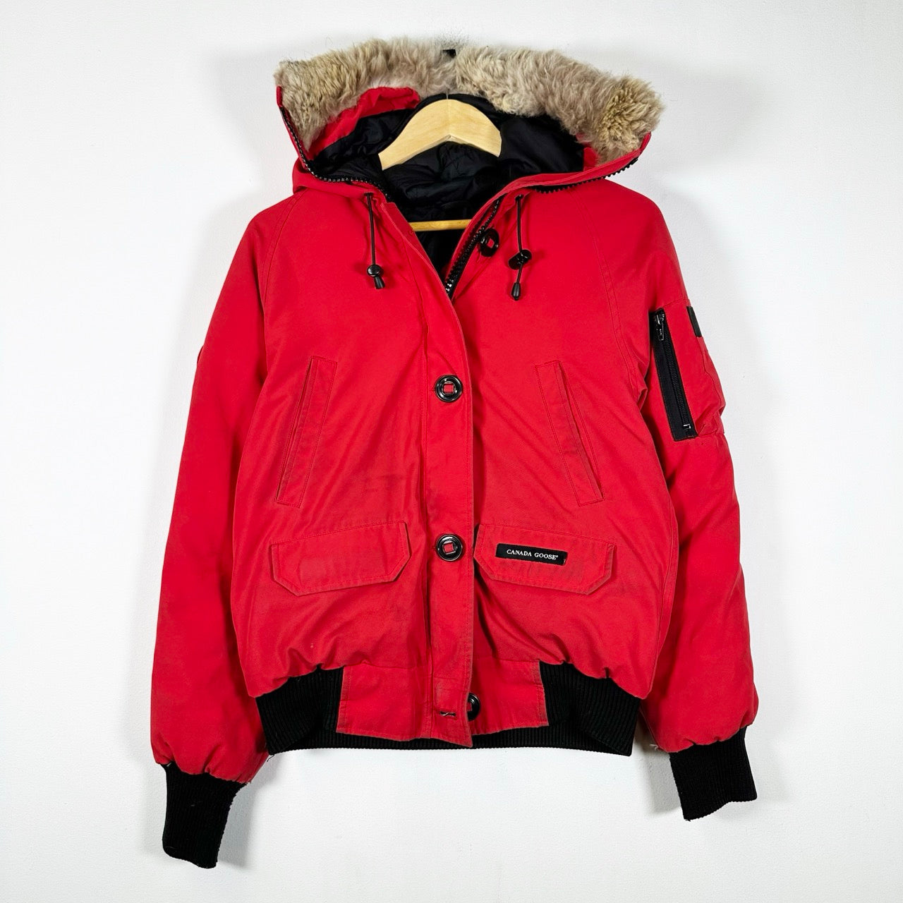 Canada Goose Down Lined Red Heavy Winter Jacket - Small