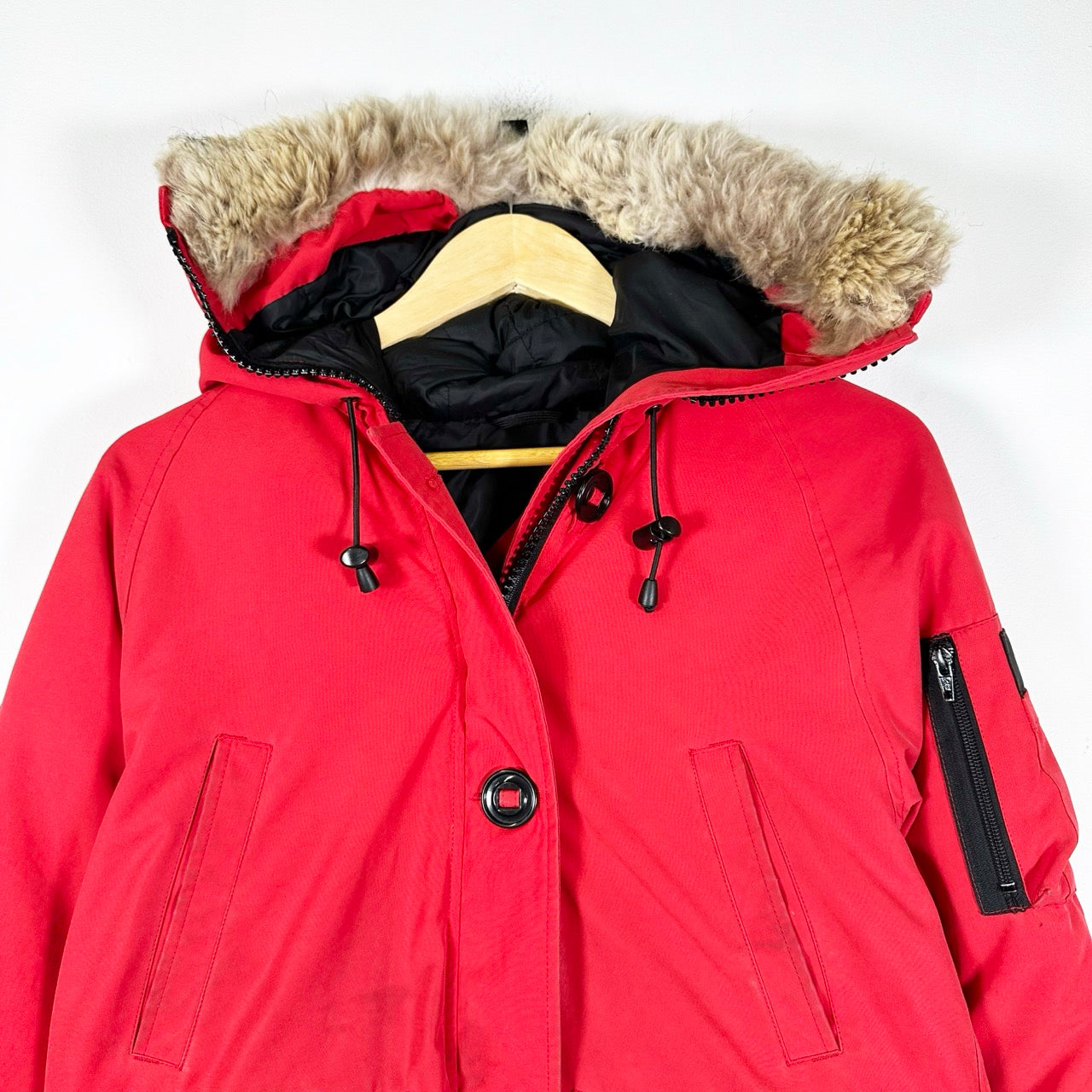 Canada Goose Down Lined Red Heavy Winter Jacket - Small