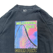 Cedar Point Millenium Force Big Print Rollercoaster Graphic T Shirt - Large