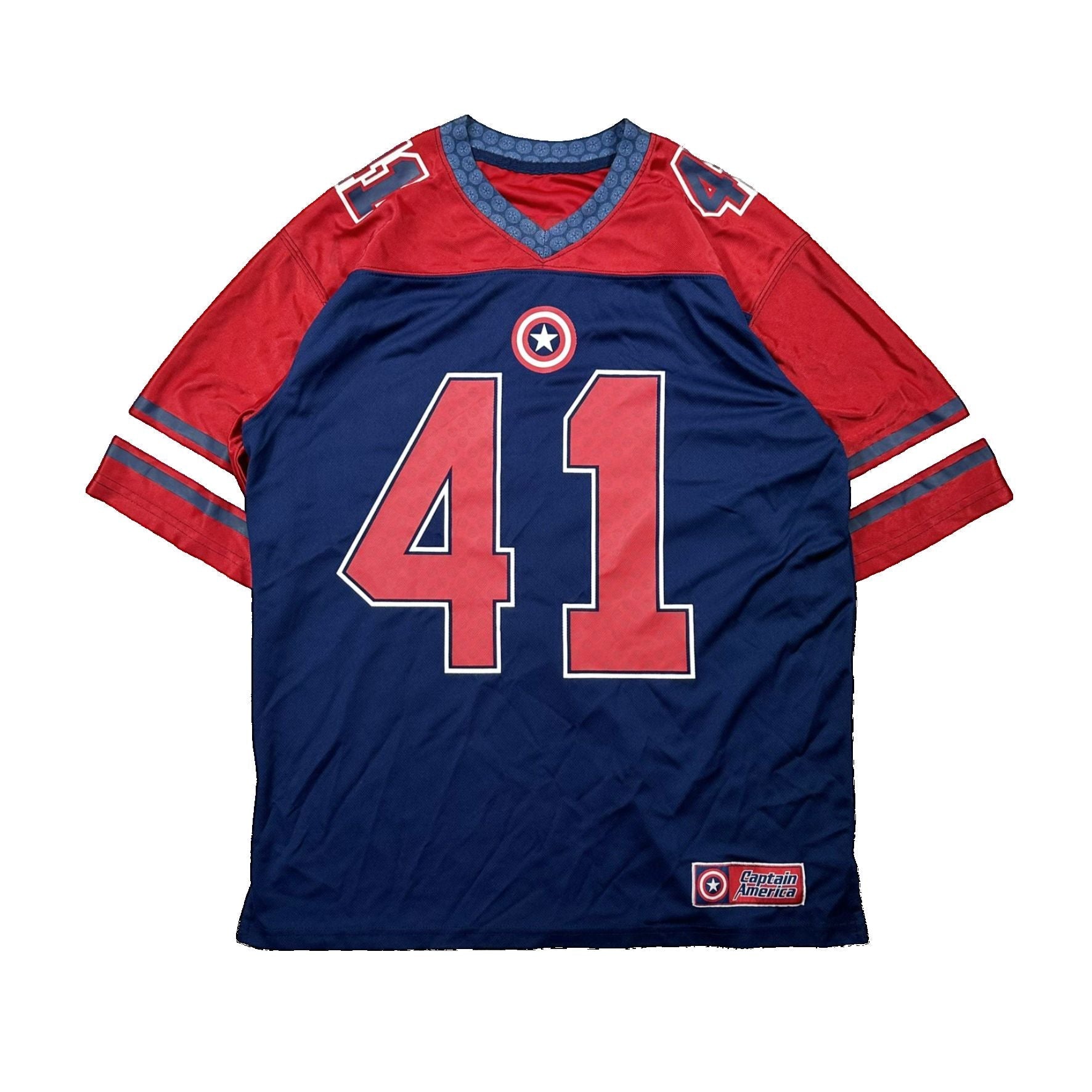 Disney Captain America #41 Marvel Football Jersey - Medium