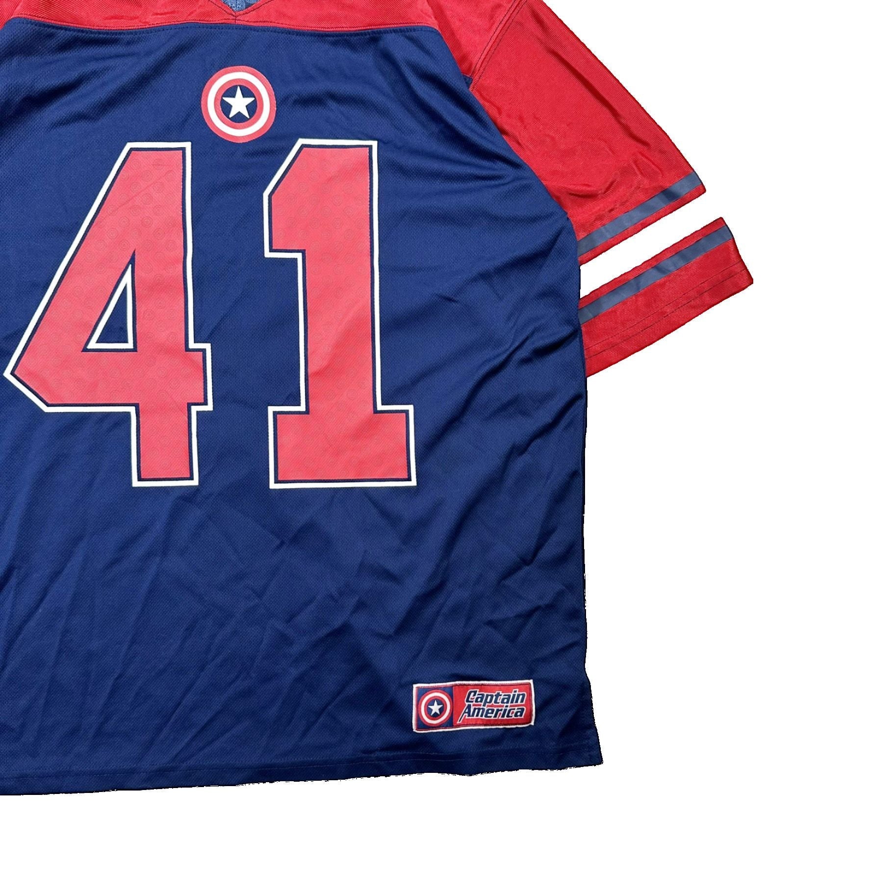 Disney Captain America #41 Marvel Football Jersey - Medium