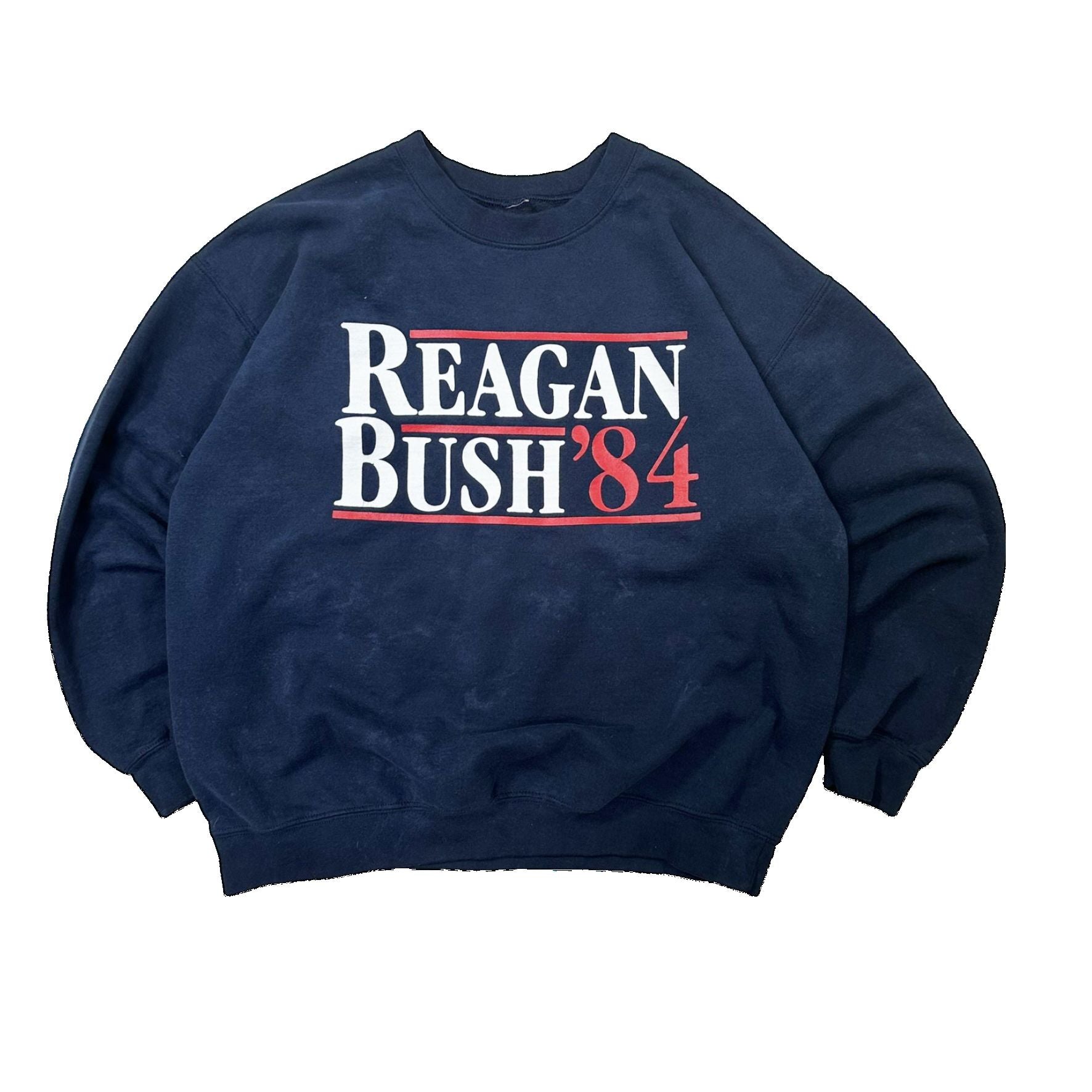 Reagan Bush 84 Big Print Throwback Graphic Sweater - Large