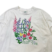 Vintazge 90s Single Stitch Atlantic Canada Wildflowers Nature Graphic T Shirt - Large