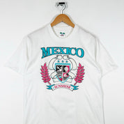 Vintge Single Stitch 1992 Mexico Big Puff Print Graphic T Shirt - Small