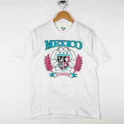 Vintge Single Stitch 1992 Mexico Big Puff Print Graphic T Shirt - Small